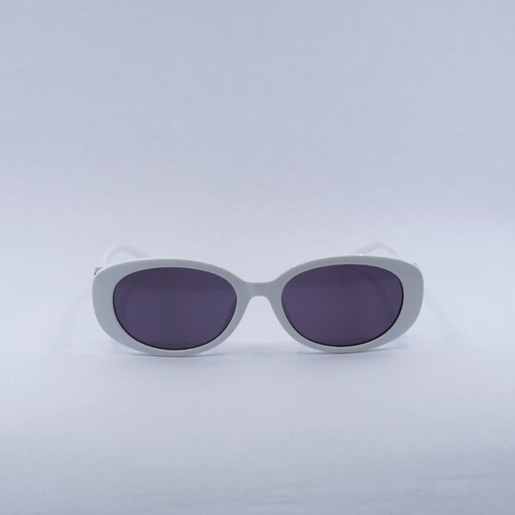 Gucci GG1684SA 006 Sunglasses White Oval Frame, Grey Lenses main image 7